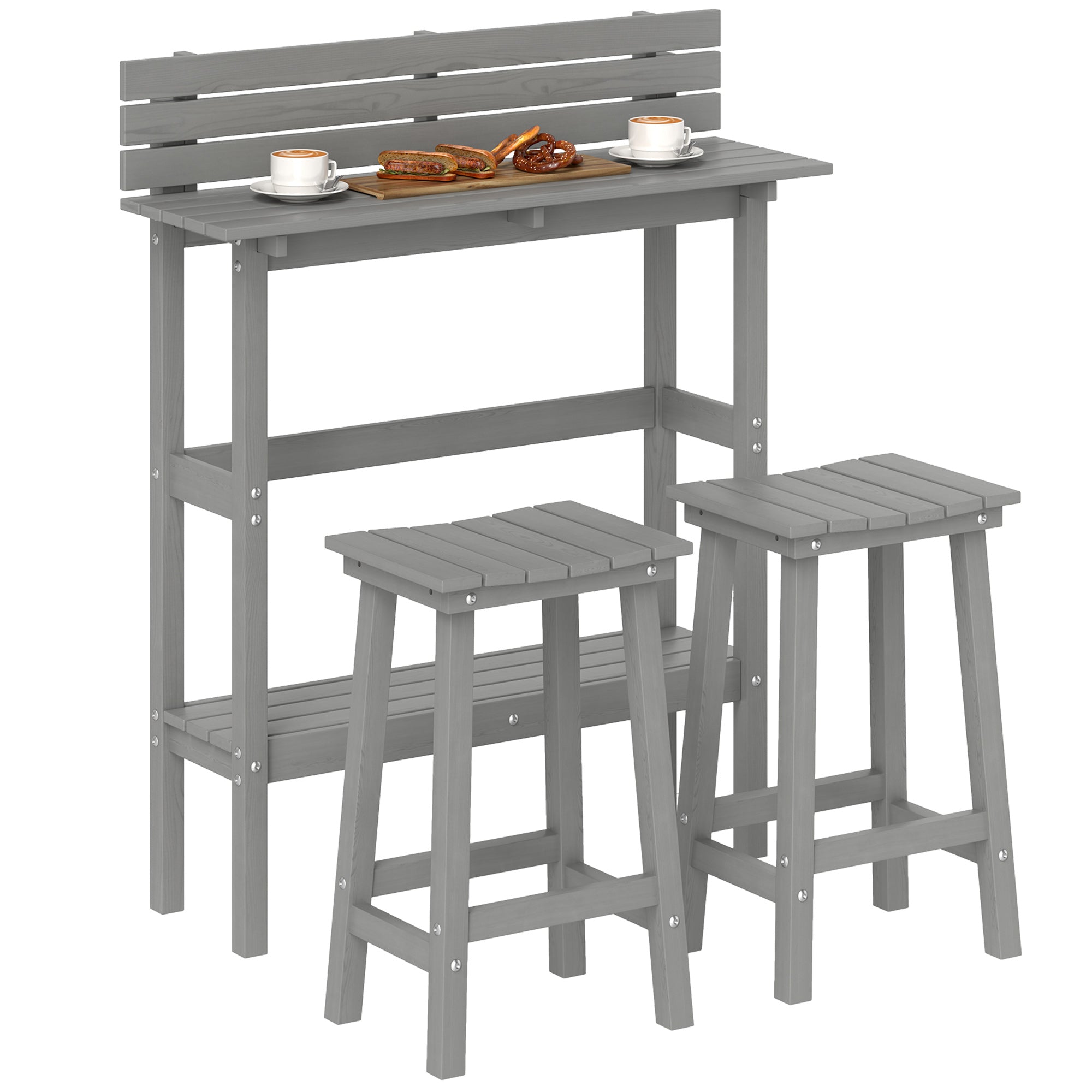 3 Piece Patio Bar Set with 43