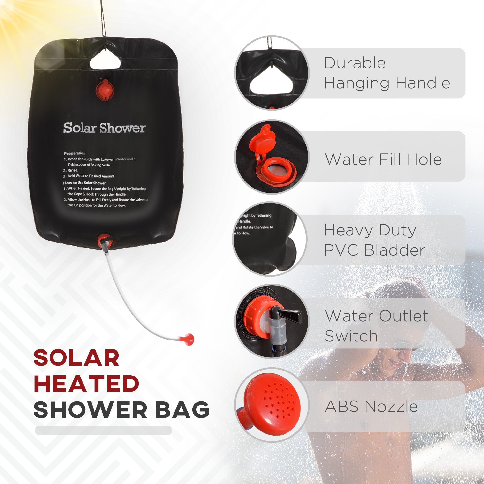 Outdoor Portable Pop Up Shower Tent Changing Tent Privacy Enclosure with 2 Rooms, Shower Bag, Floor for Camping, Dark Grey Camping Tents at Gallery Canada