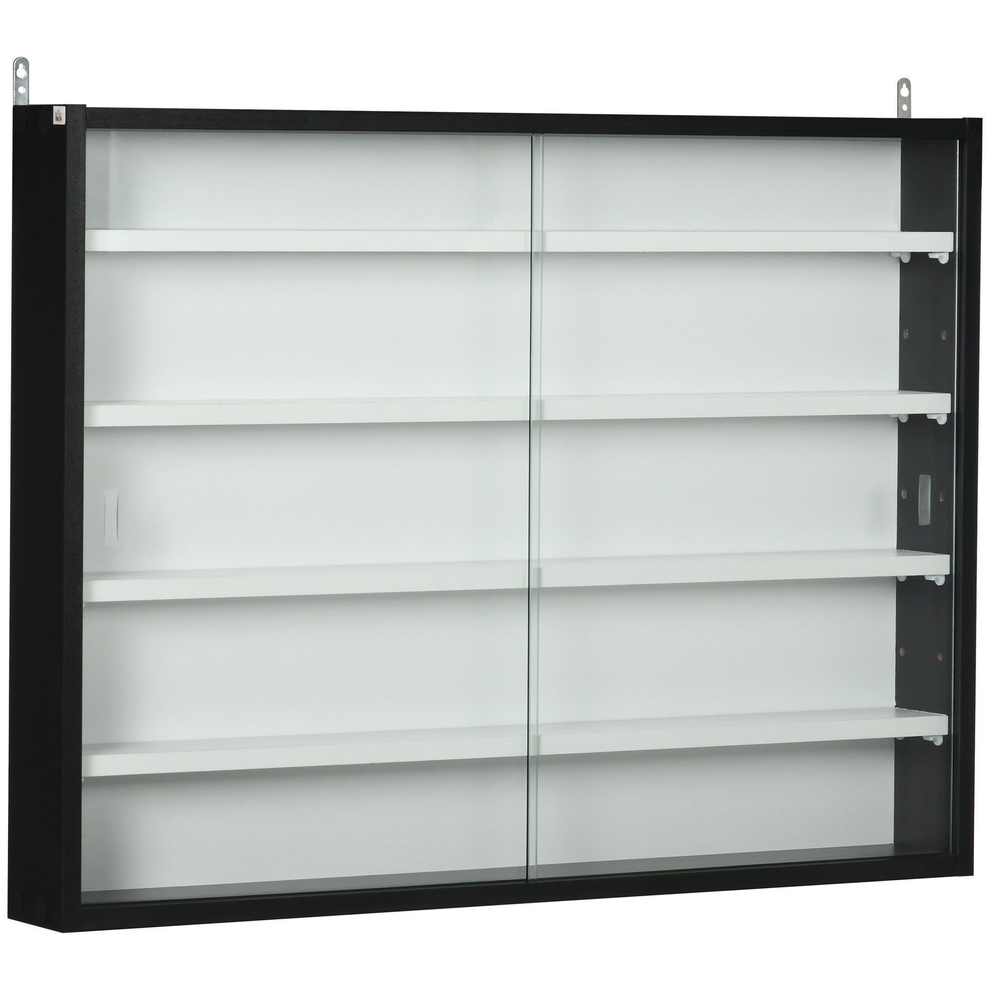 5-Tier Display Cabinet, Shot Glass Display Case, Glass Curio Cabinet with 2 Glass Doors and 4 Adjustable Shelves, Black Display Bookshelves at Gallery Canada