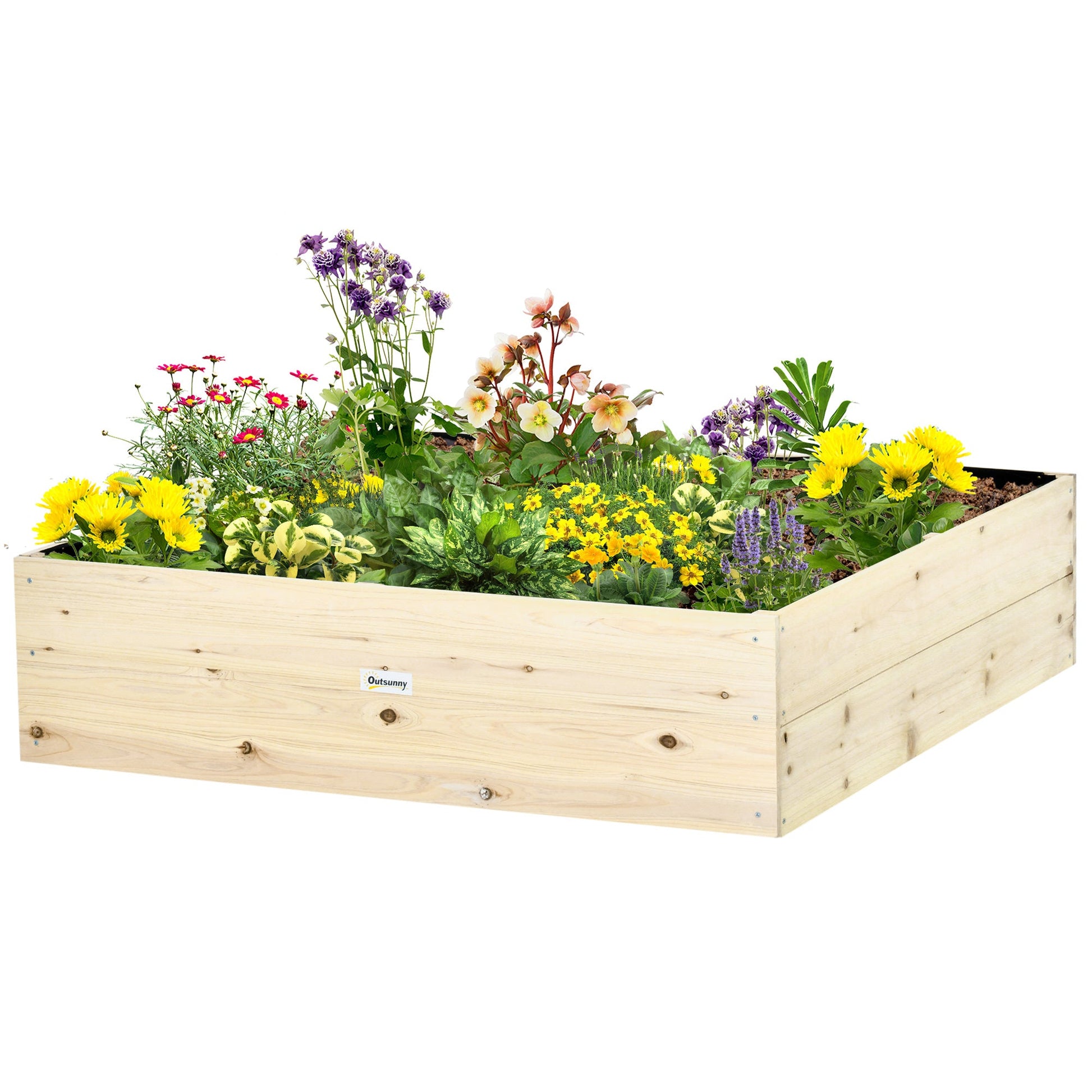 46'' x 46'' Raised Garden Bed Elevated Wooden Planter Box Outdoor for Backyard, Patio to Grow Vegetables, Herbs, and Flowers - Gallery Canada