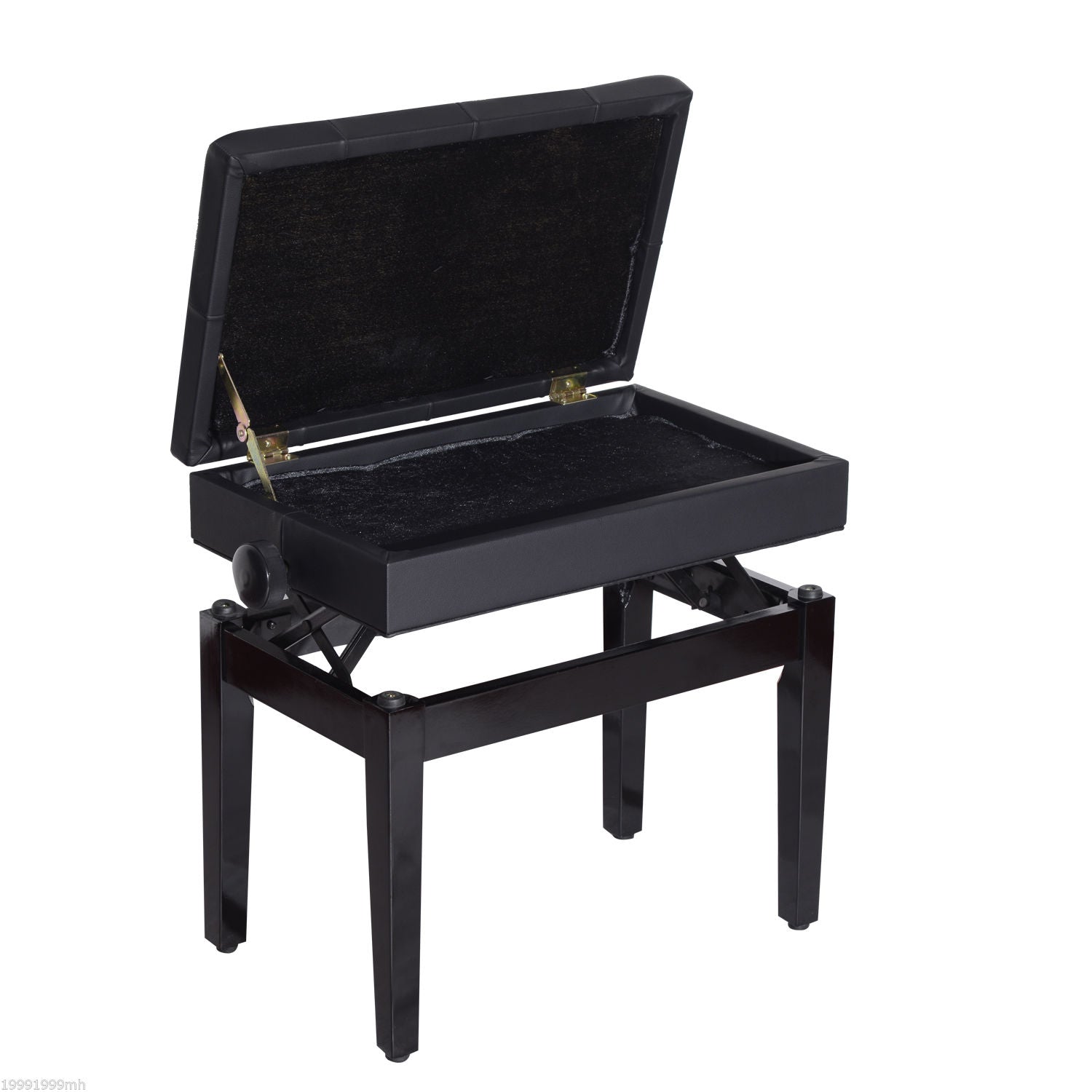 Adjustable Piano Bench with Storage and Soft PU Leather Padded, with Enough Music Storage Design, Black Piano Benches at Gallery Canada