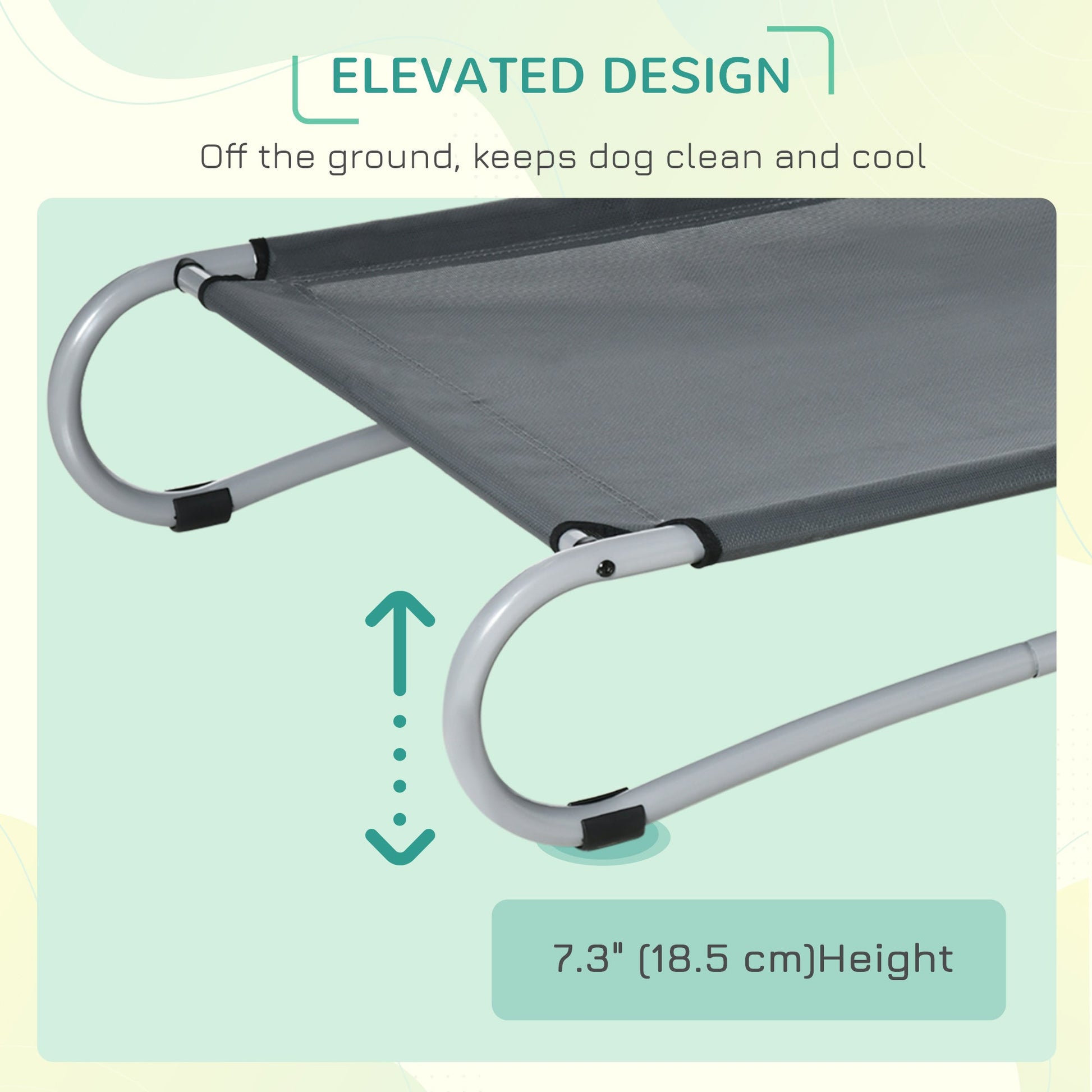 Elevated Dog Bed, Pet Cot, Steel Frame and Breathable Mesh Surface, for Extra Large Dogs, Indoor or Outdoor Use, Grey Elevated Dog Beds   at Gallery Canada