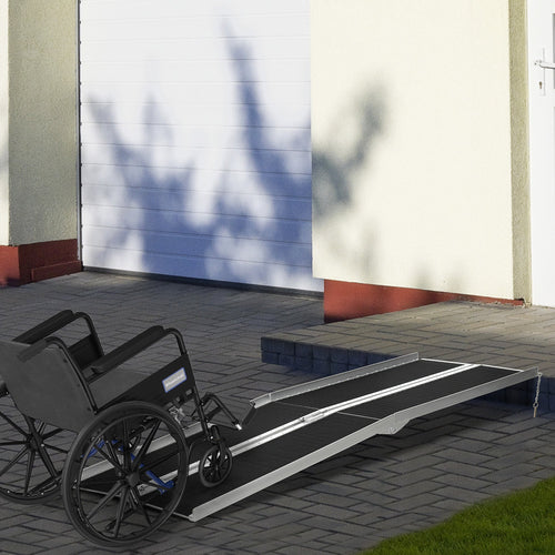 8ft Wheelchair Ramp Scooter Mobility Non-Skid Layering Portable Foldable Aluminium