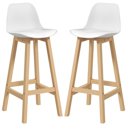 Bar Height Stools Set of 2, PU Leather Upholstered Stools for Kitchen Island, Modern Bar Chairs with Backs, White Bar Stools Multi Colour  at Gallery Canada