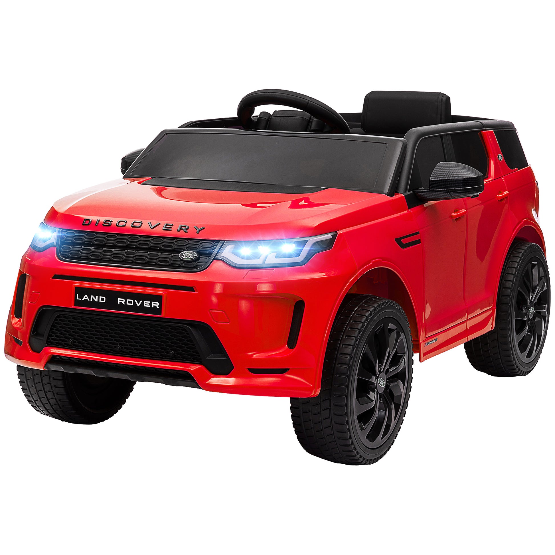 Land Rover Discovery Sport Licensed 12V Ride on Car w/ Remote, Soft Start, LED Lights, Music Horn, Red Electric Toy Cars   at Gallery Canada