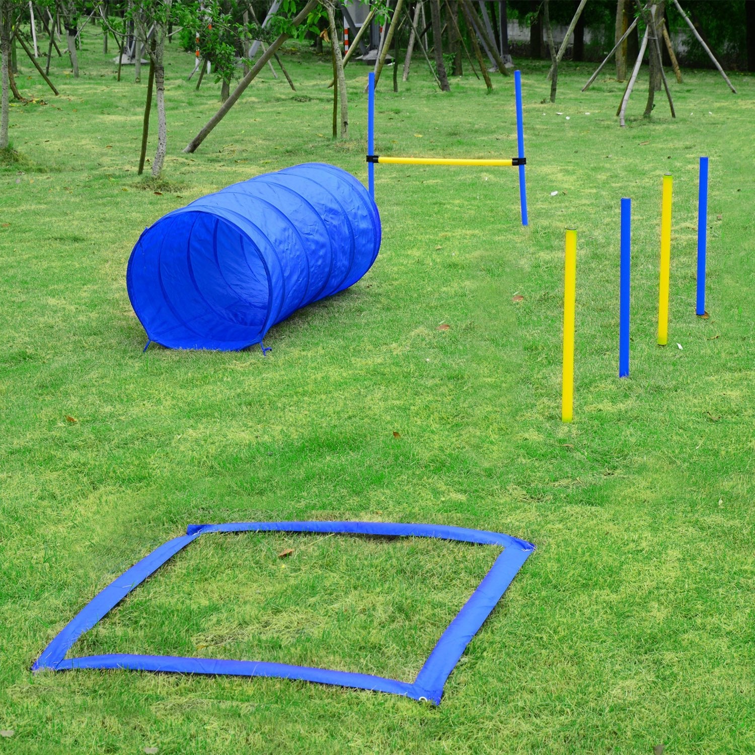 Dog Pet Agility Training Kit High Jump Weave Pole Tunnel Ring Obedience Training Set Adjustable Equipment Portable Dog Agility Training Equipment   at Gallery Canada