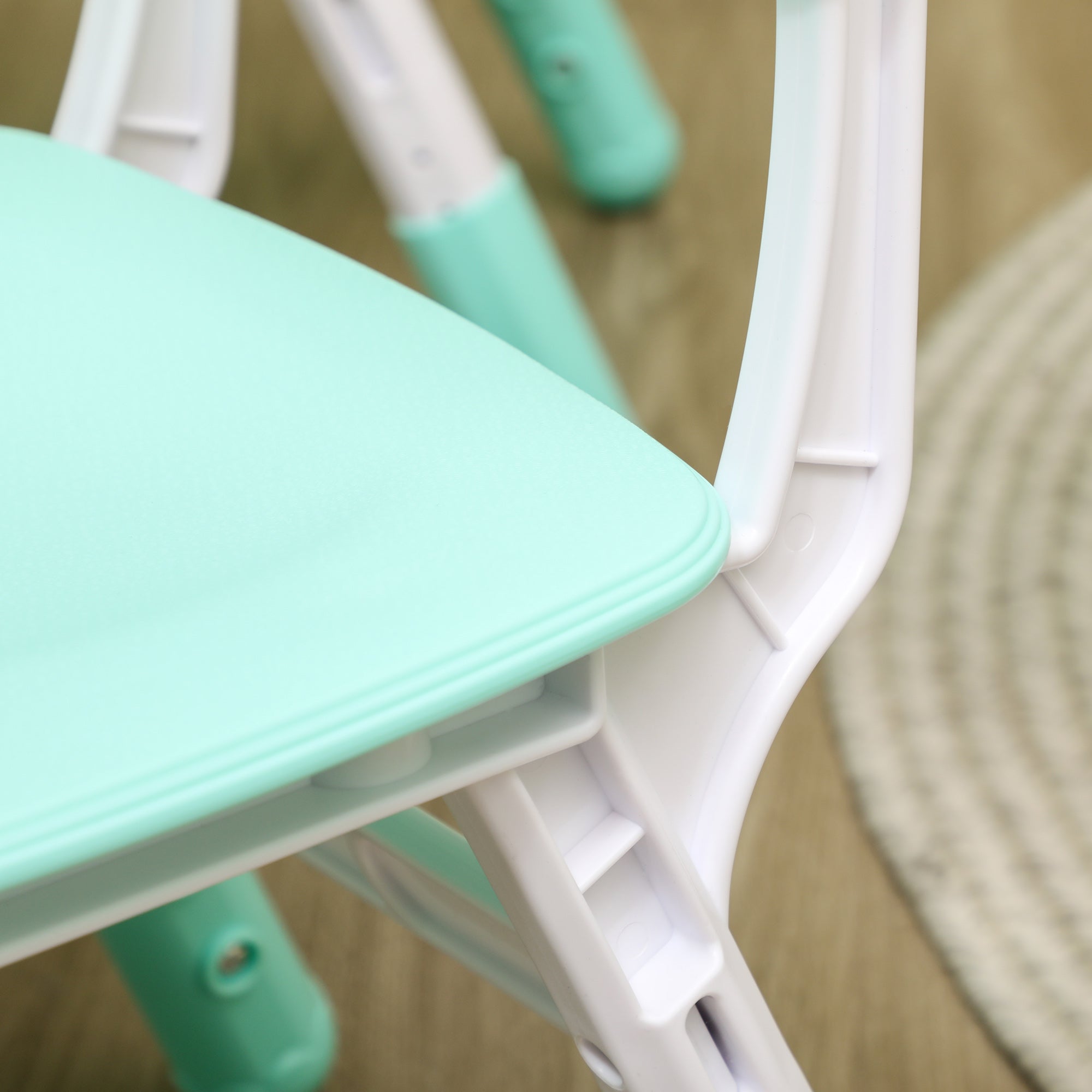 Kids Table and Chair Set with 4 Chairs, Adjustable Height, Easy to Clean, for 1.5 - 5 Years Old, Green Kids Table Sets at Gallery Canada