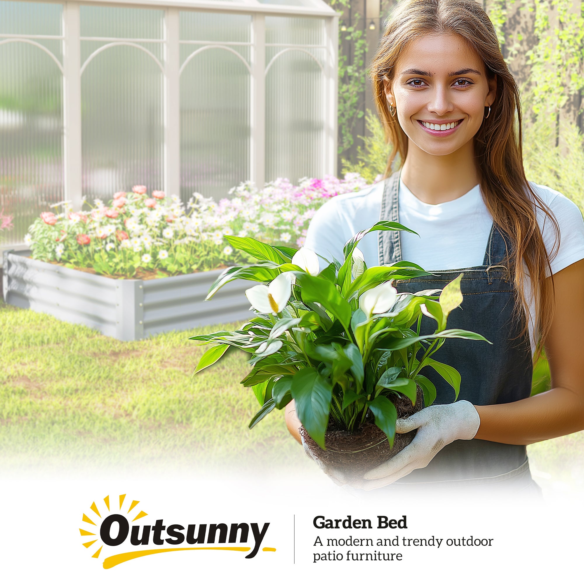 12 x 4 x 1ft Galvanized Raised Garden Bed, Reinforced Outdoor Planter Box with Open Bottom, Silver Raised Garden Beds at Gallery Canada