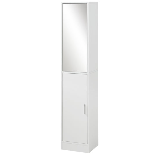 Tall Bathroom Cabinet with Mirror Narrow Bathroom Storage Cabinet with Doors Adjustable Shelves for Small Spaces White Bathroom Cabinets   at Gallery Canada