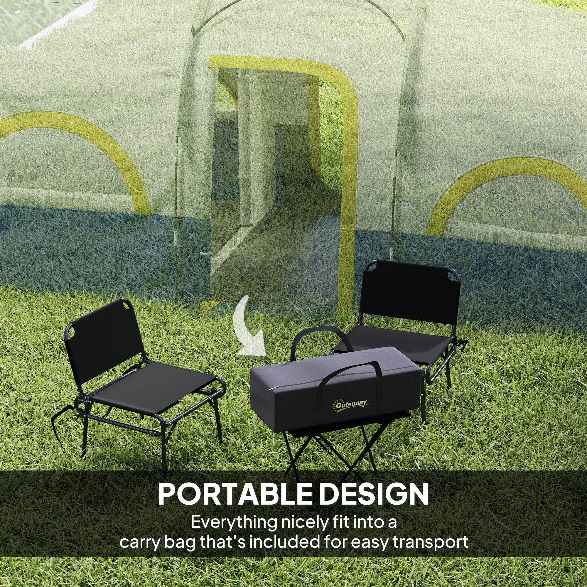 4-6 Person Camping Tent, 3 Room Cabin Tent, 3000mm Waterproof and UPF30+ with Sewn in Groundsheet and Carry Bag, Blue Camping Tents at Gallery Canada