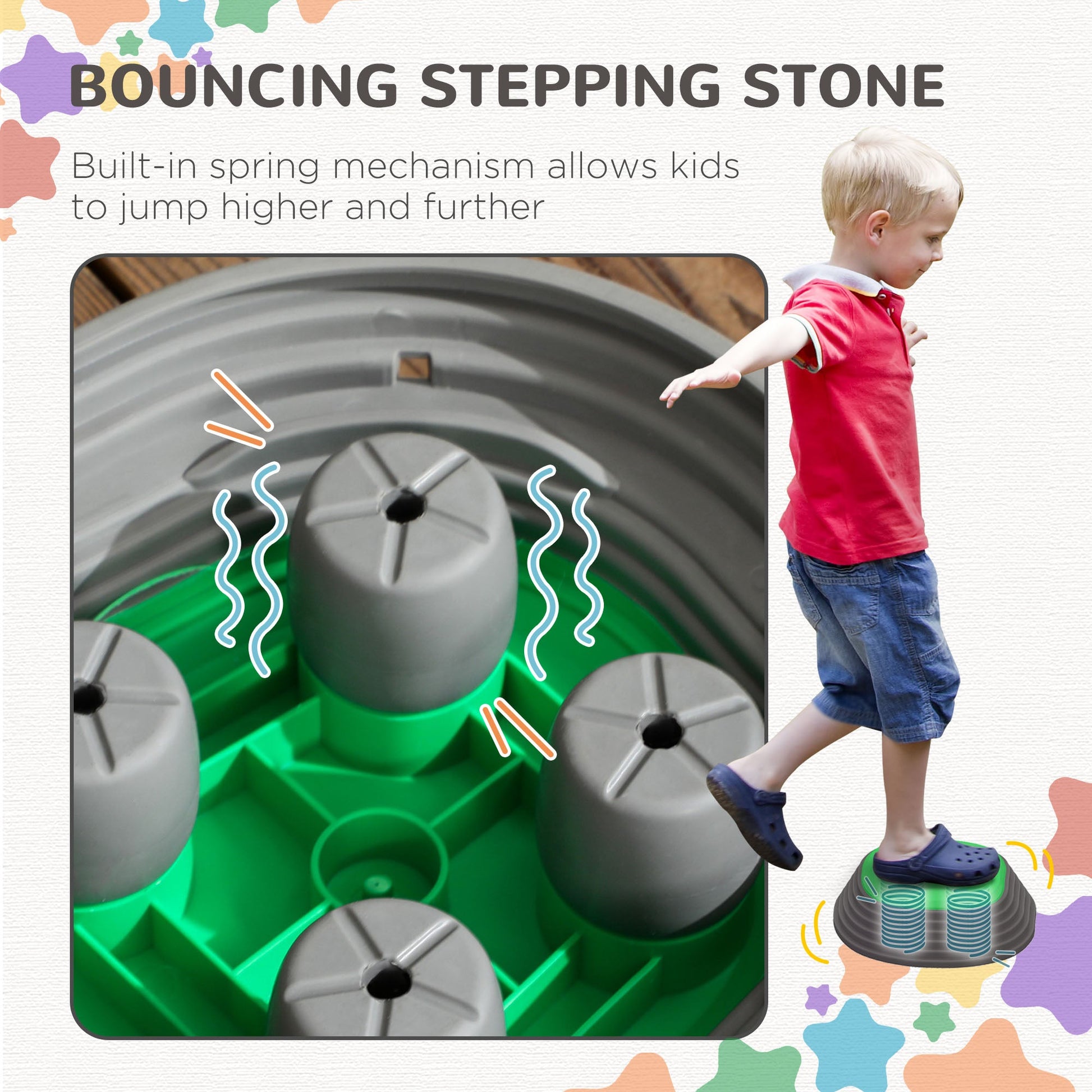 Stackable Non-Slip Stepping Stones for Kids, Obstacle Course, Sensory Play, Multi-Colour Gym Sets & Swings   at Gallery Canada