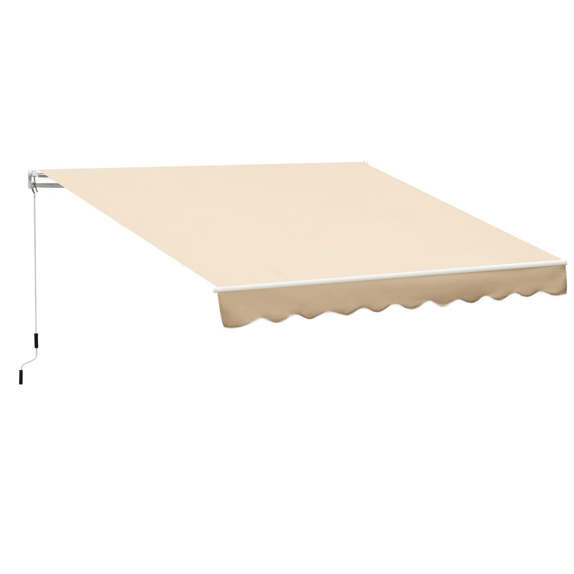 10' x 8' Manual Retractable Awning, Sun Shade Shelter Canopy, with Aluminum Frame and UV Protection for Patio Deck Yard Window Door, Beige Deck Awnings Beige at Gallery Canada