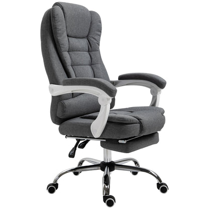 High Back Computer Chair with Retractable Footrest, Executive Office Chair with Adjustable Height, Dark Grey Executive & Manager Chairs Dark Grey  at Gallery Canada