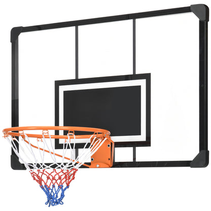 Wall Mounted Mini Basketball Hoop with 45" x 29" Backboard, Rim and All-Weather Net for Indoor and Outdoor Use Basketball   at Gallery Canada