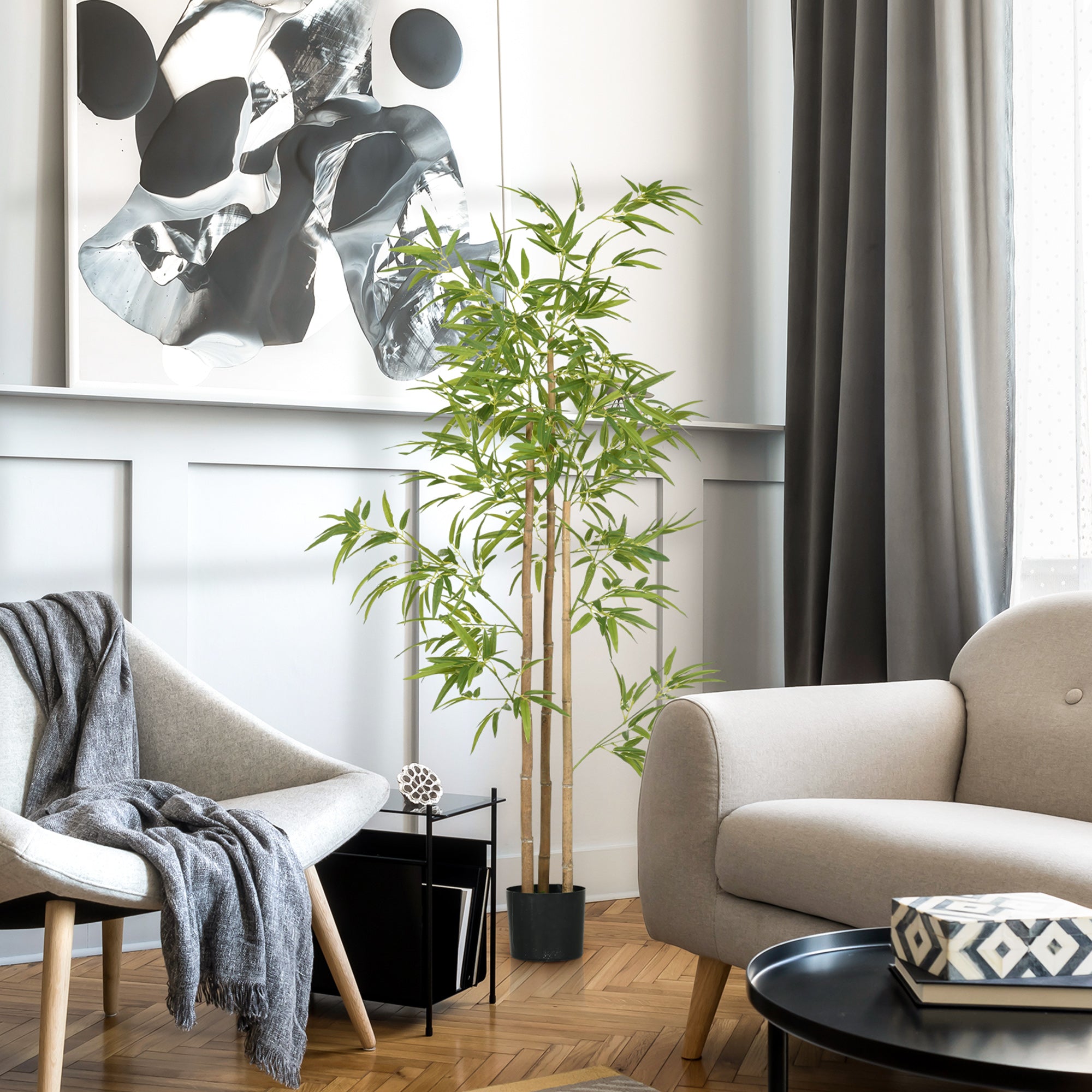 6ft Artificial Tree, Indoor Fake Bamboo with Pot, for Home Office Living Room Decor Artificial Trees at Gallery Canada