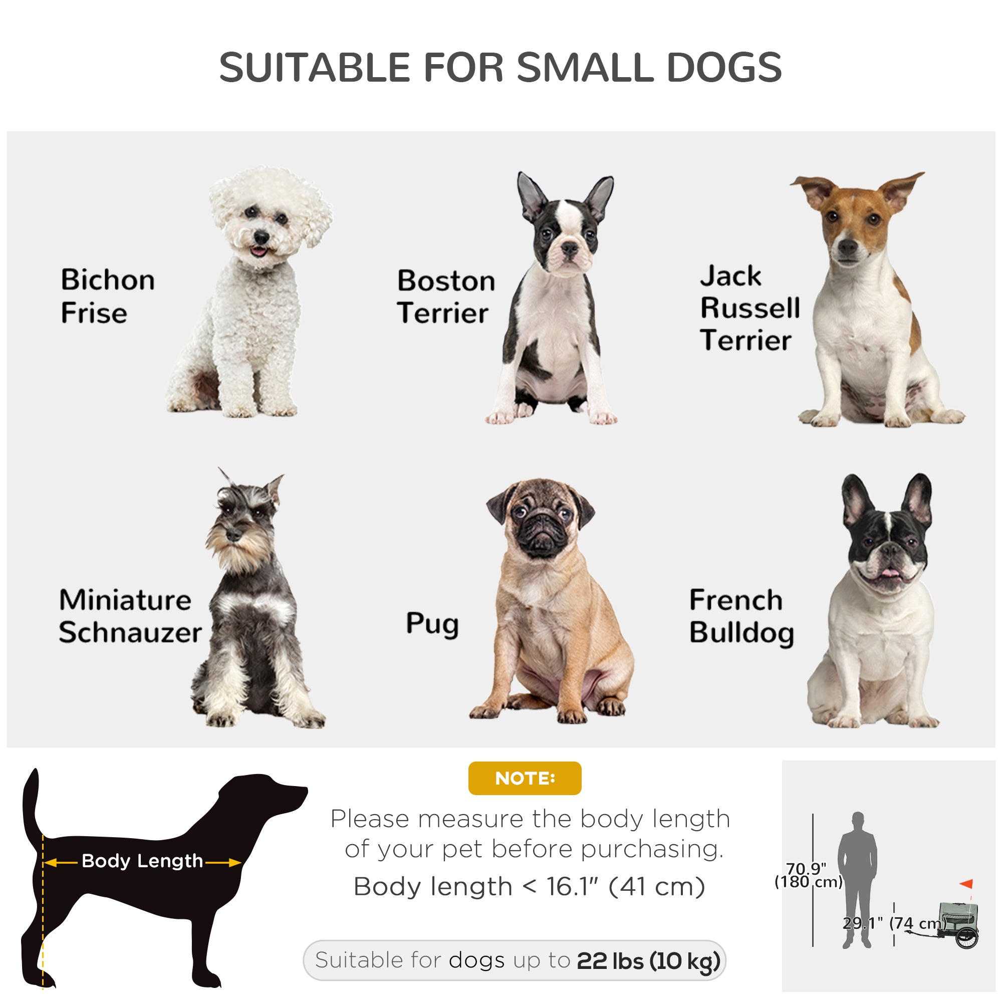 3 in 1 Dog Bike Trailer, Pet Cargo, Pet Bed with Safety Leash, Hitch, Quick-Release Wheels, Cushion for Small Dogs Dog Bike Trailers & Strollers at Gallery Canada