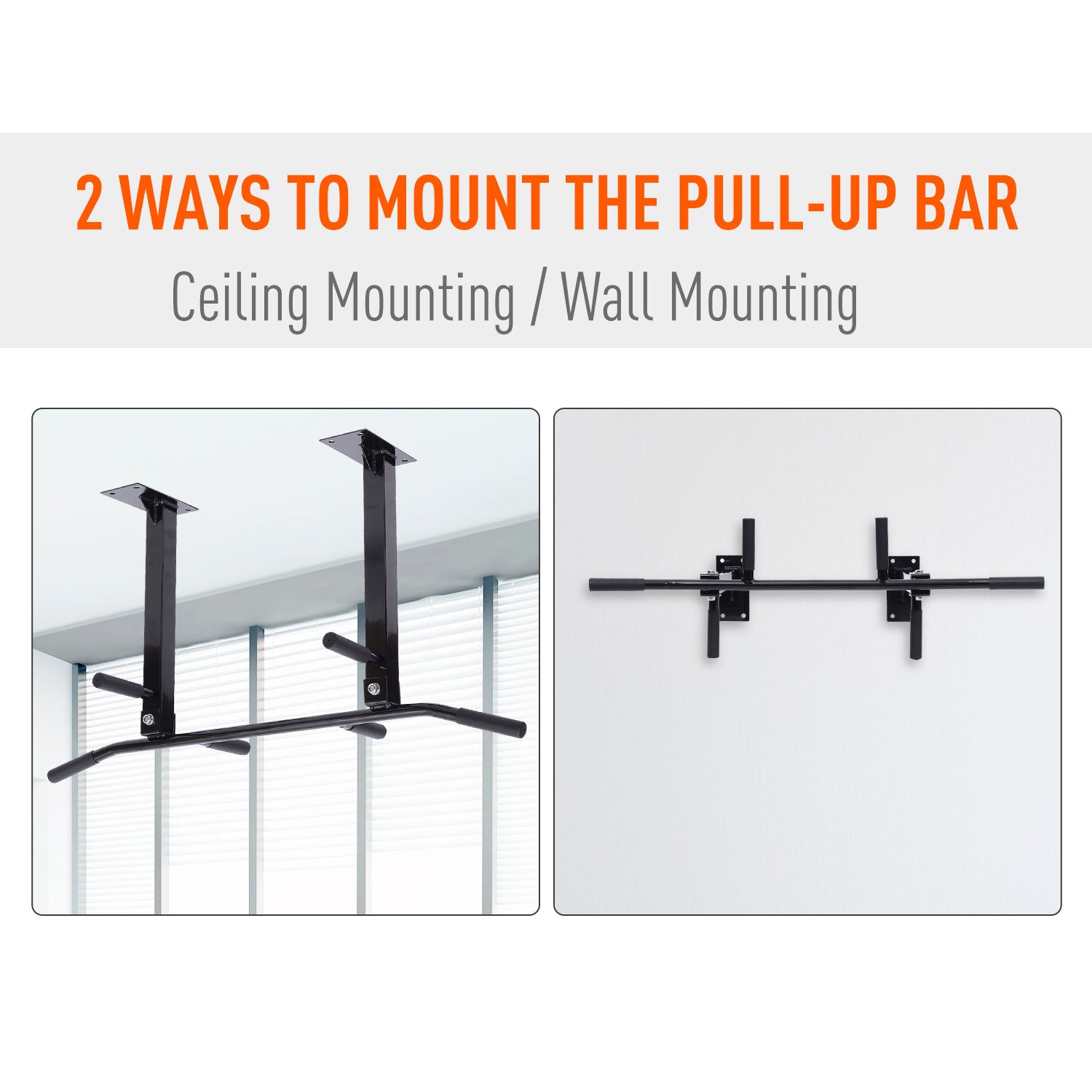 Ceiling Mounted Pull Up Bar Wall Mount Chin Up Bar Upper Body Strength Training Station Home Gym Black Pull Up Bars   at Gallery Canada