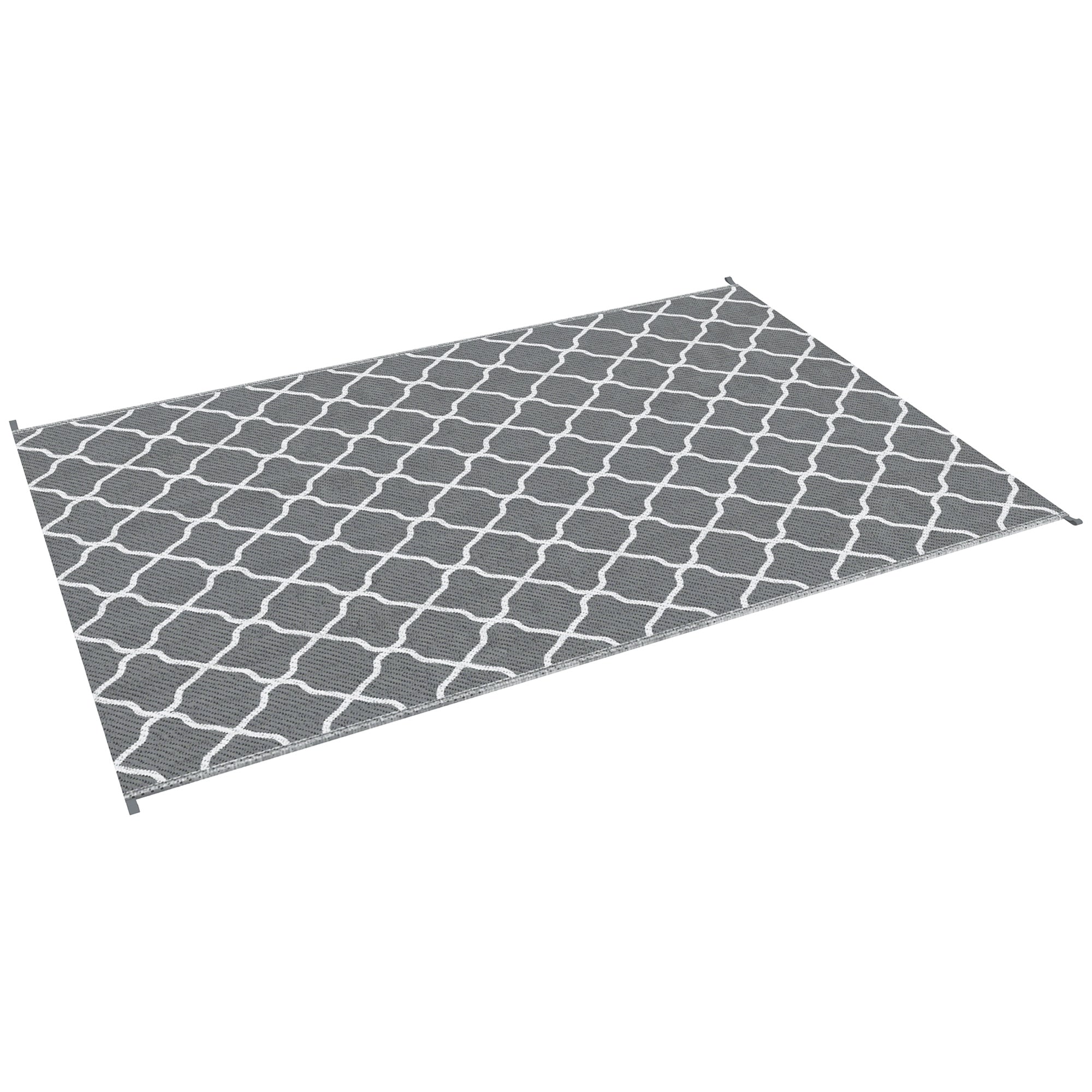 Waterproof Outdoor Rug, 6' x 9' RV Rug Reversible Mat for Backyard, Deck, Picnic, Beach, Camping, Grey &; White Net Garden Decor Grey and White Net at Gallery Canada