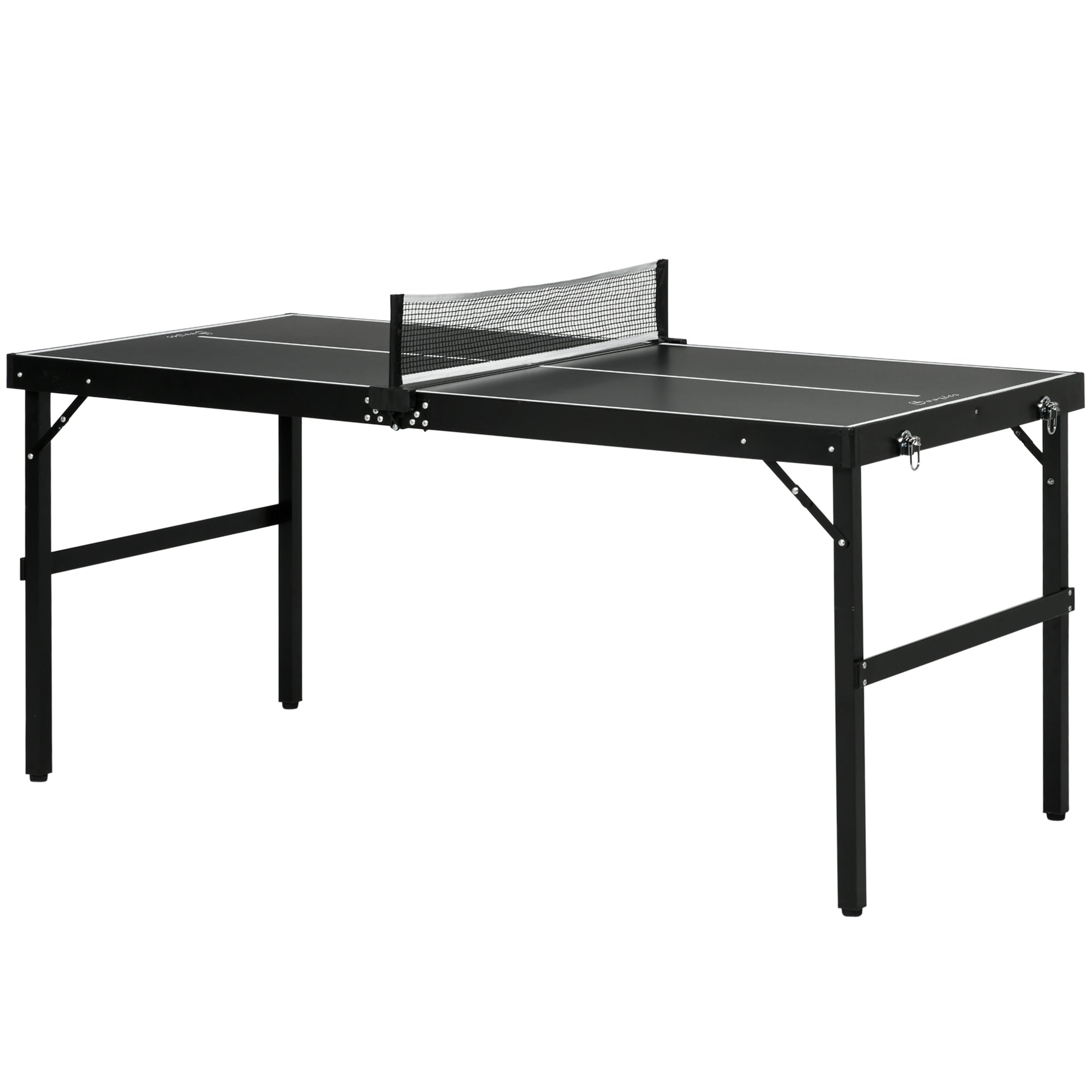Mini Folding Table Tennis Table with Aluminium Frame, Portable Outdoor Ping Pong Table with Net for Indoor Outdoor Garden Camping, Black Game Tables at Gallery Canada