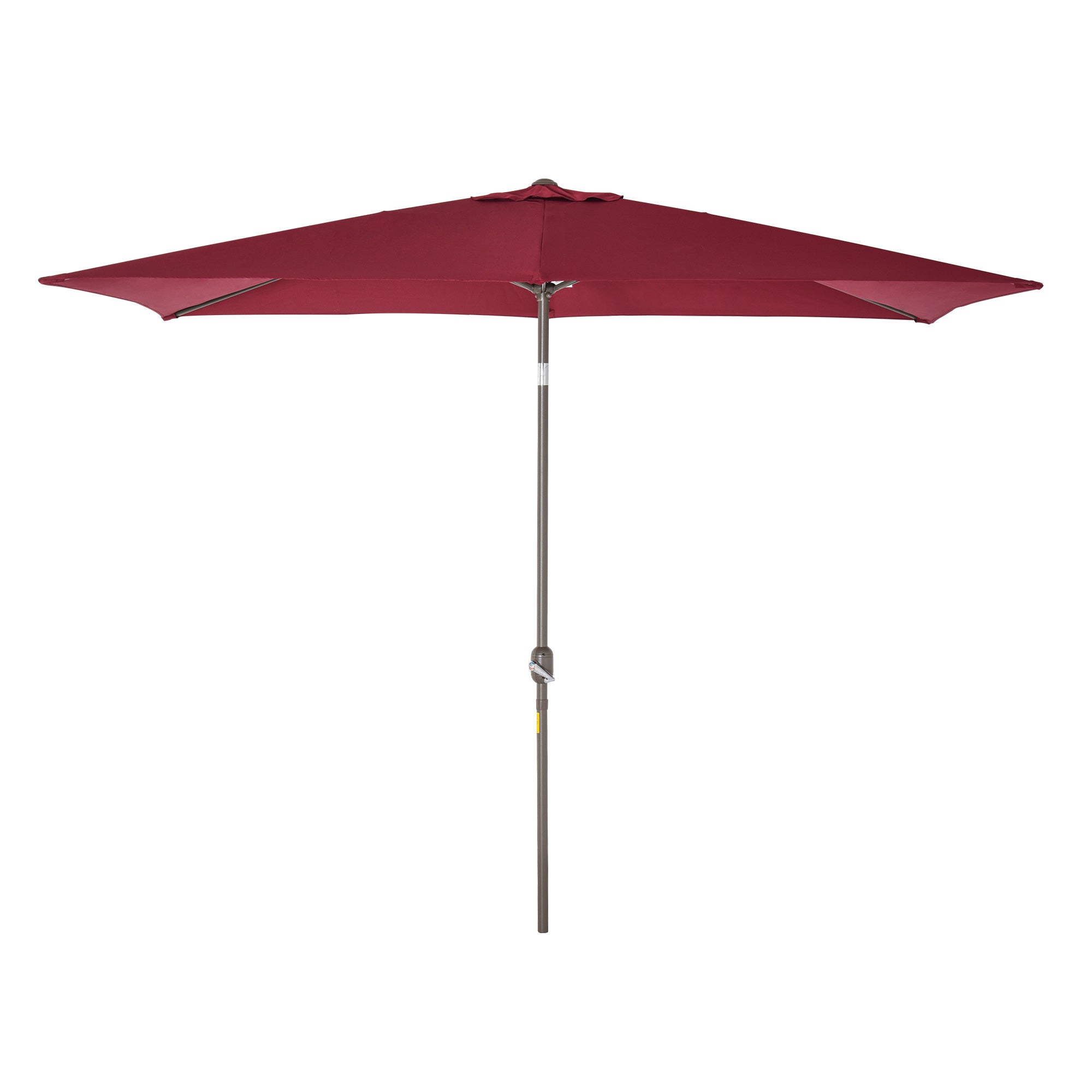 6.5x10ft Patio Umbrella, Rectangle Market Umbrella with Aluminum Frame and Crank Handle, Garden Parasol Outdoor Sunshade Canopy, Wine Red Sun Umbrellas   at Gallery Canada