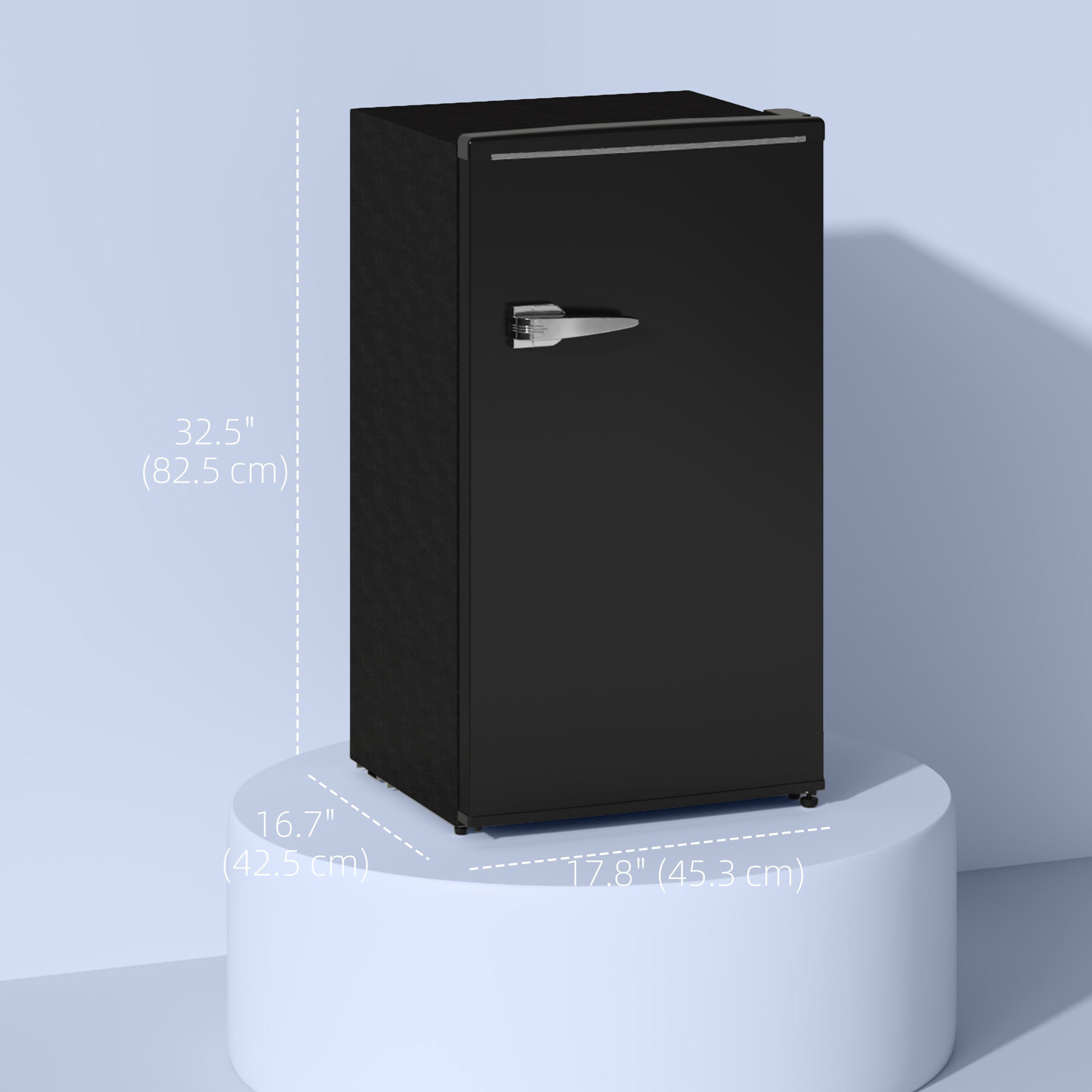 Retro Mini Fridge, 3.1 Cu. Ft Single Door Compact Refrigerator with Adjustable Thermostat, 2 Glass Shelves, Black Small Kitchen Appliances at Gallery Canada
