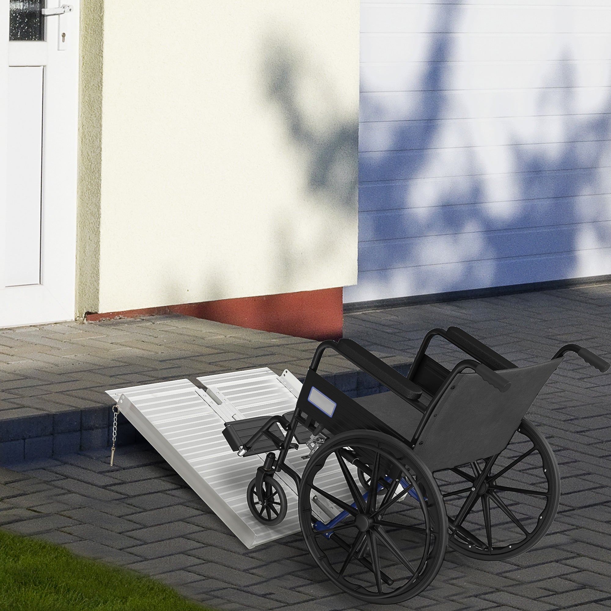 Textured Aluminum Folding Wheelchair Ramp, Portable Threshold Ramp 2', for Scooter Steps Home Stairs Doorways Knee Walker & Wheelchair Ramps at Gallery Canada