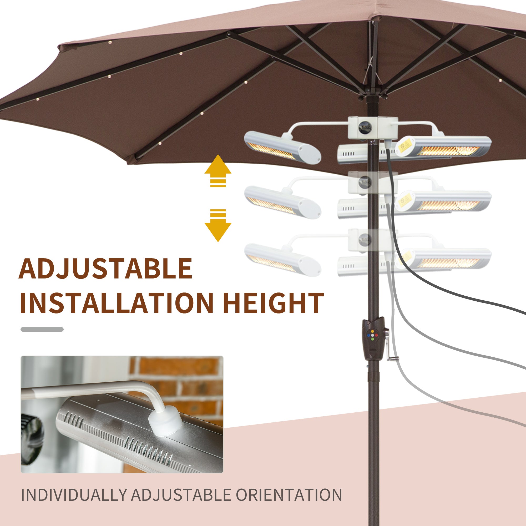 3-Panel Electric Patio Heater with Remote, Ultra-low Glare, Aluminum Alloy, Silver Electric Tower Heaters   at Gallery Canada