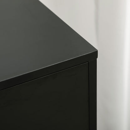 5-Drawer Vertical Filing Cabinet with Door, Adjustable Shelf, Wheels, Black Storage Cabinets   at Gallery Canada