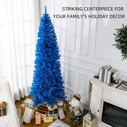 7FT Pencil Christmas Tree, Artificial Christmas Tree with Automatic Open for Home Party, Blue Pencil Christmas Trees   at Gallery Canada