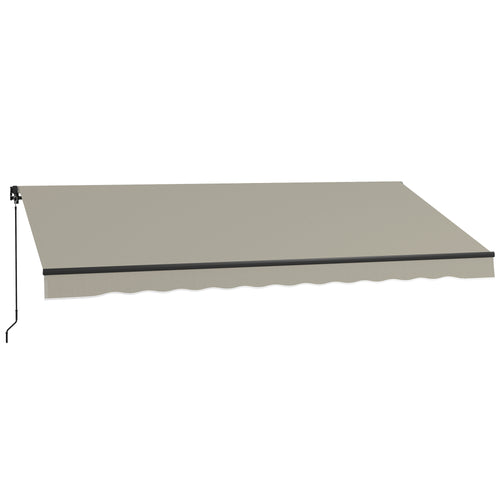 13' x 10' Retractable Awning, 280gsm UV Resistant Sunshade Shelter, for Deck, Balcony, Yard, Light Grey
