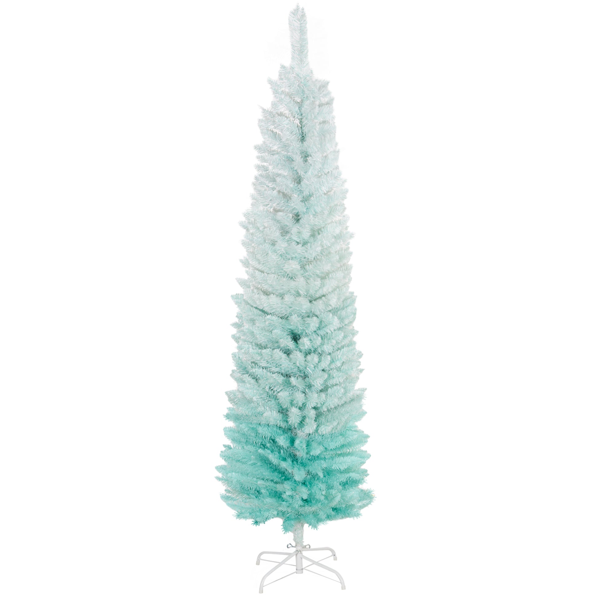 5ft Pencil Christmas Trees, Skinny Artificial Christmas Tree for Xmas Holiday Decor, Gradient Blue Pencil Christmas Trees   at Gallery Canada