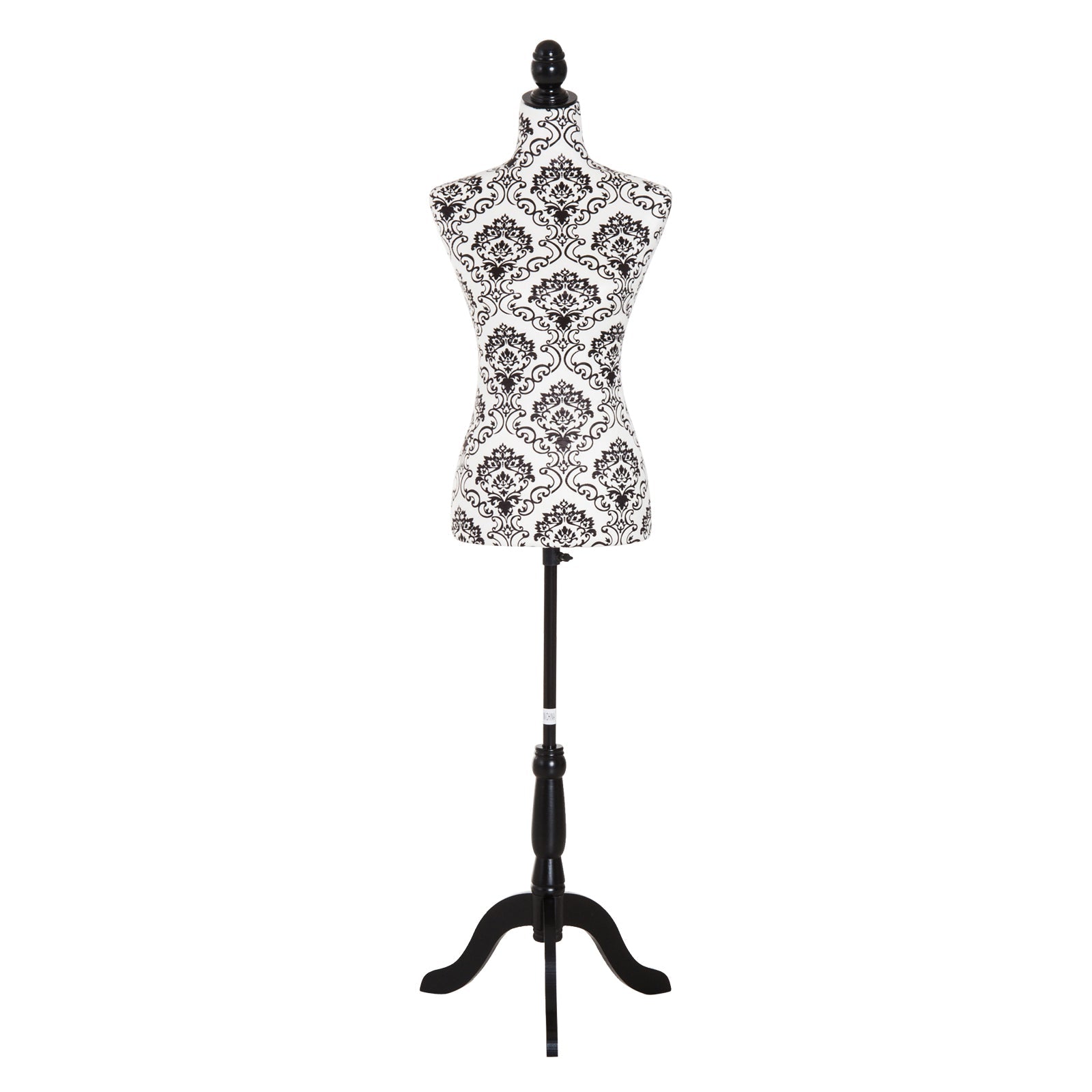 Adjustable Female Dress Form Fashion Mannequin Torso Clothes Display Dressmaker Stand with Base Dress Form & Mannequins Black and White  at Gallery Canada