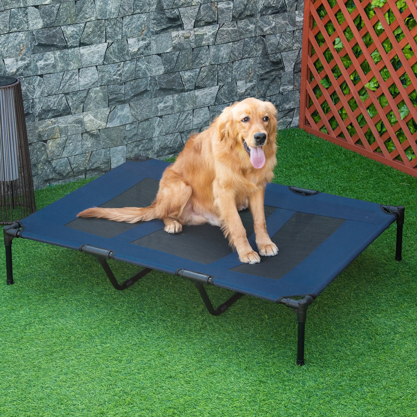 48" X 36" X 9" Elevated Pet Bed with Carrying Bag, Dark Blue Elevated Dog Beds   at Gallery Canada