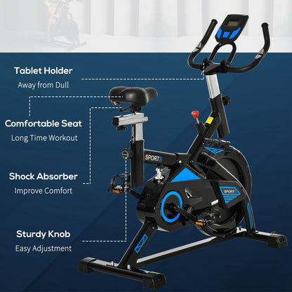 Stationary Exercise Bike Indoor Cardio Workout Cycling Bicycle w/ Heart Pulse Sensor &; LCD Monitor 28.6lb Flywheel Adjustable Resistance Exercise & Stationary Bikes   at Gallery Canada