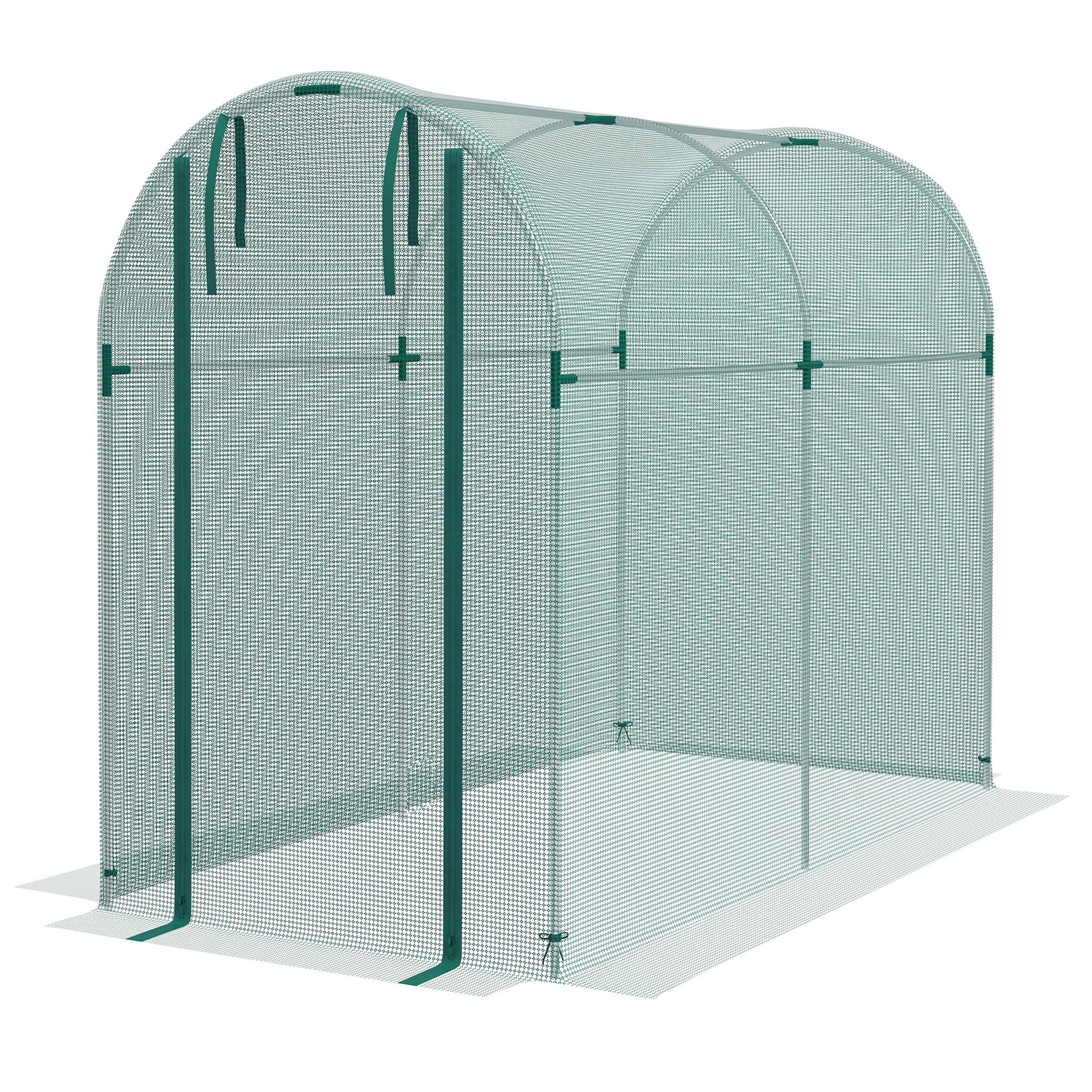 Galvanized Steel Crop Cage, Plant Protection Tent with Zippered Door, 4' x 8', Green Walk In Greenhouses at Gallery Canada