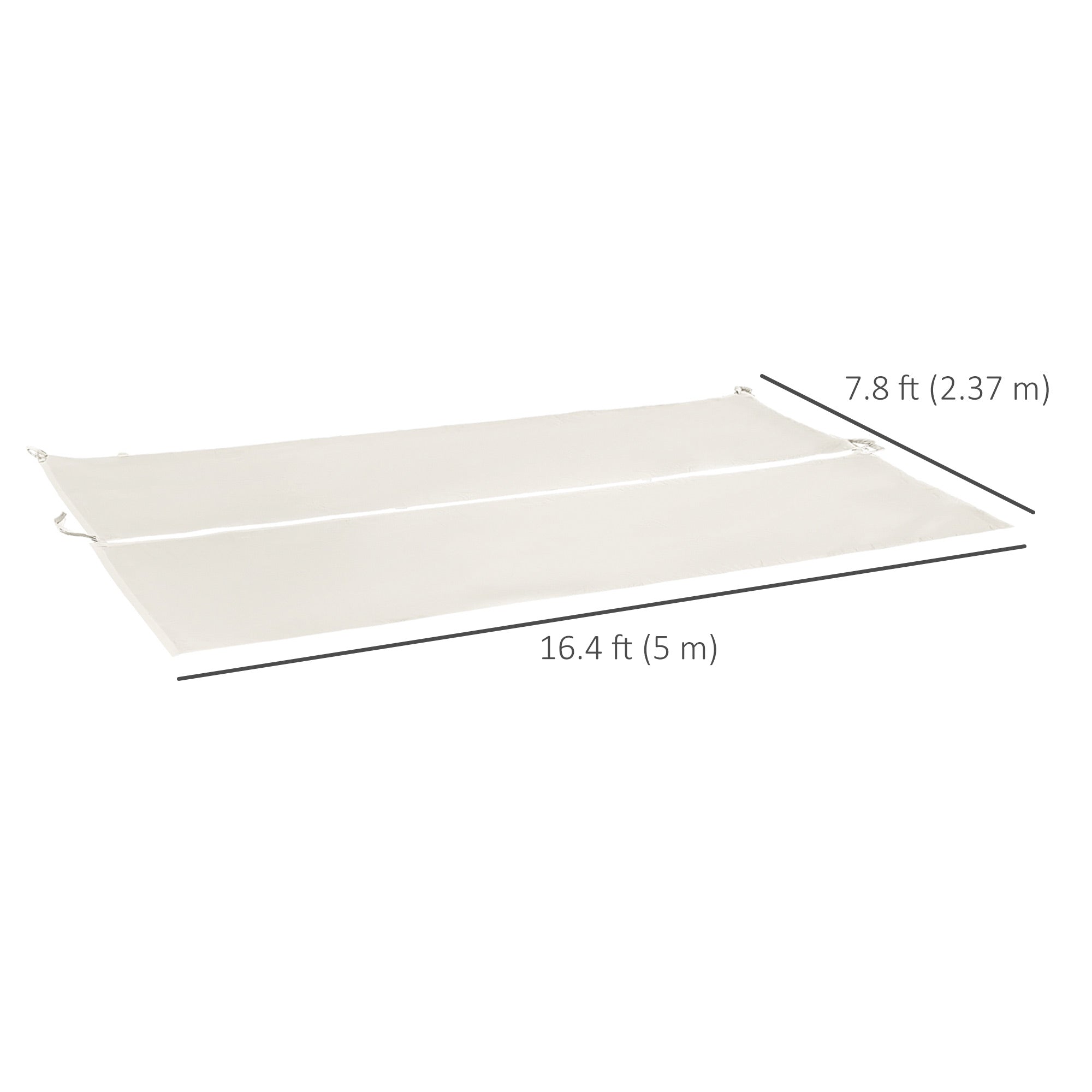 2 Piece Retractable Pergola Canopy Replacement for 9.8' x 9.8' Pergola, Pergola Shade Cover with Weight Rods, Beige Gazebo Canopy Replacement at Gallery Canada