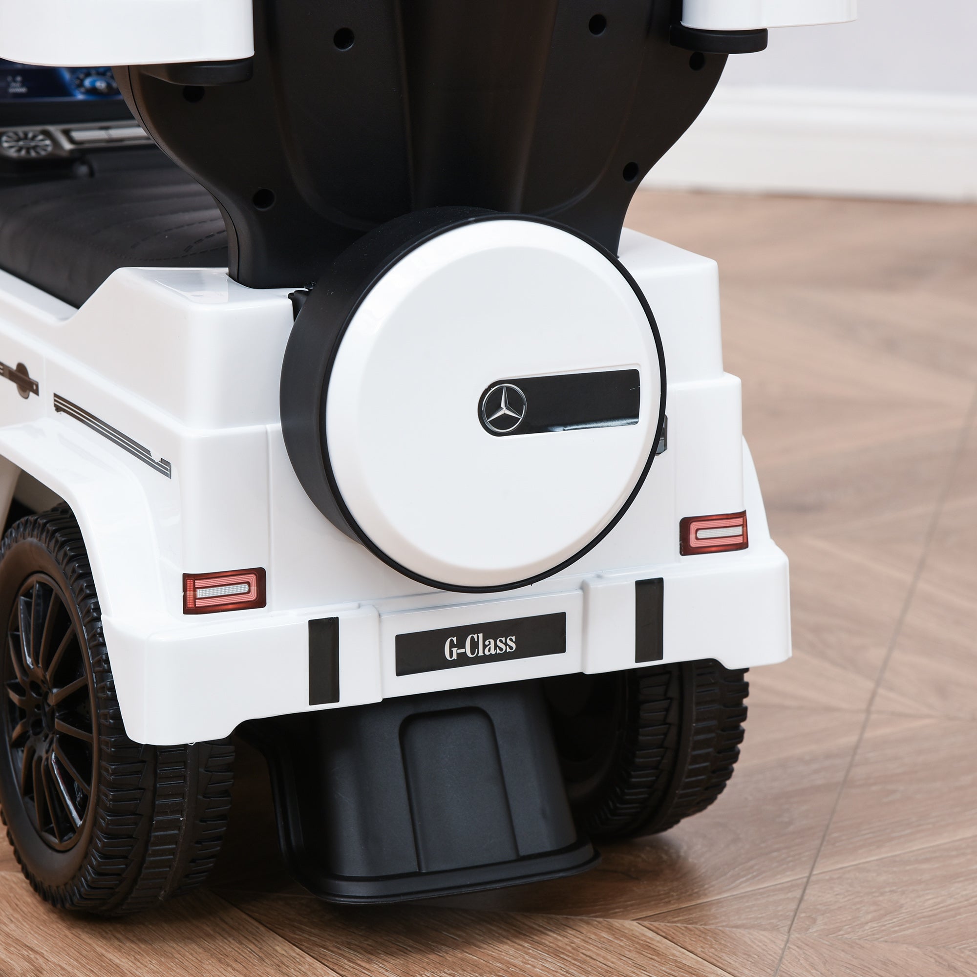 Mercedes-Benz G350 Licensed Push Car, 3-in-1 Toddler Sliding Car with Horn, Steering, Foot Rest, Seat Storage, White Push Cars for Toddlers at Gallery Canada
