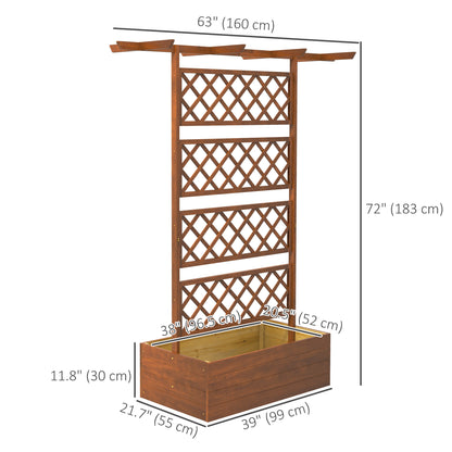 Wooden Planter with Trellis Privacy Screen, Raised Garden Bed to Grow Vegetables, Herbs and Flowers, Orange Raised Garden Beds at Gallery Canada