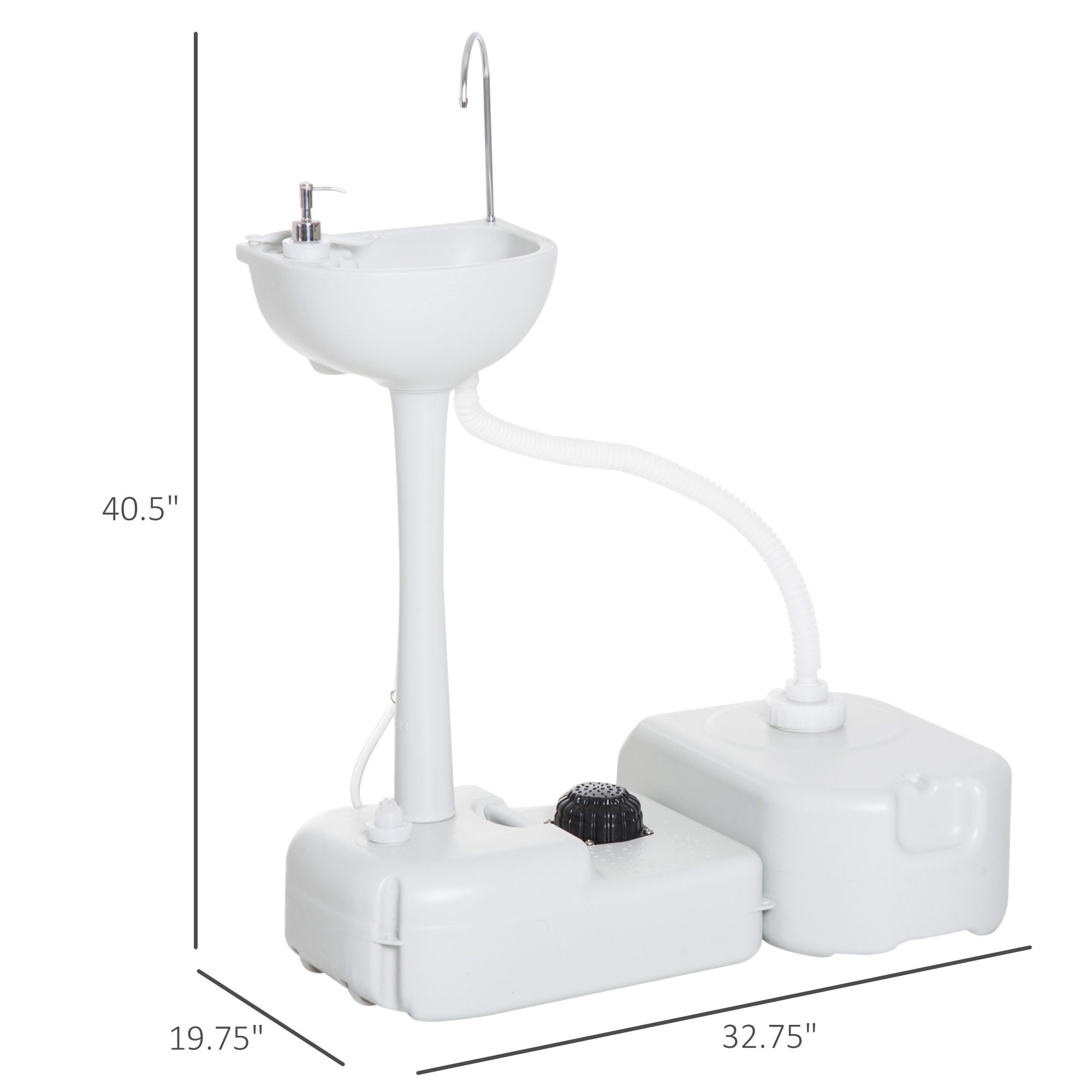 Portable Camping Sink Hand Wash Station Basin with 17L Water Tank, 24L Recovery Tank, Soap Dispenser and Towel Holder Camping Sinks at Gallery Canada