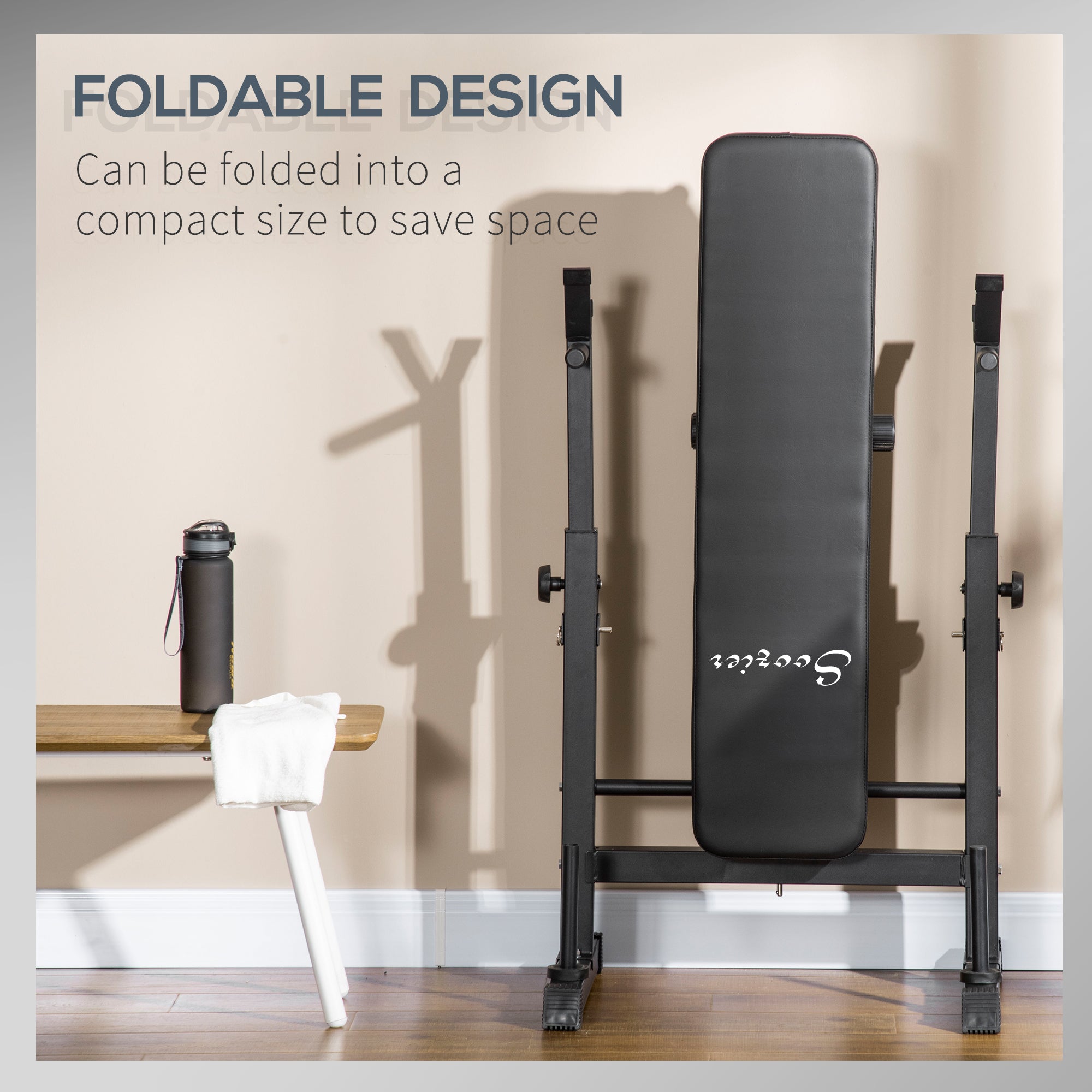 Adjustable Weight Bench, Foldable Bench Press with Barbell Rack and Dip Station for Home Gym, Strength Training Multiuse Workout Bench, Black Weight Benches at Gallery Canada