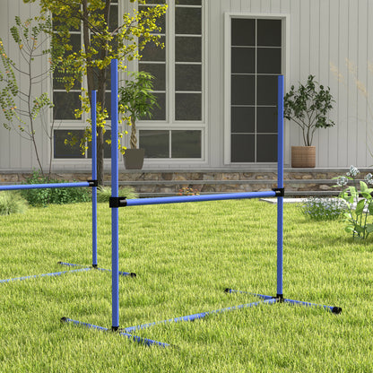 Set of 6 Dog Agility Training Equipment Adjustable Jump Bar Pet Exercise Kit with Carrying Bag (Blue) Dog Agility Training Equipment   at Gallery Canada