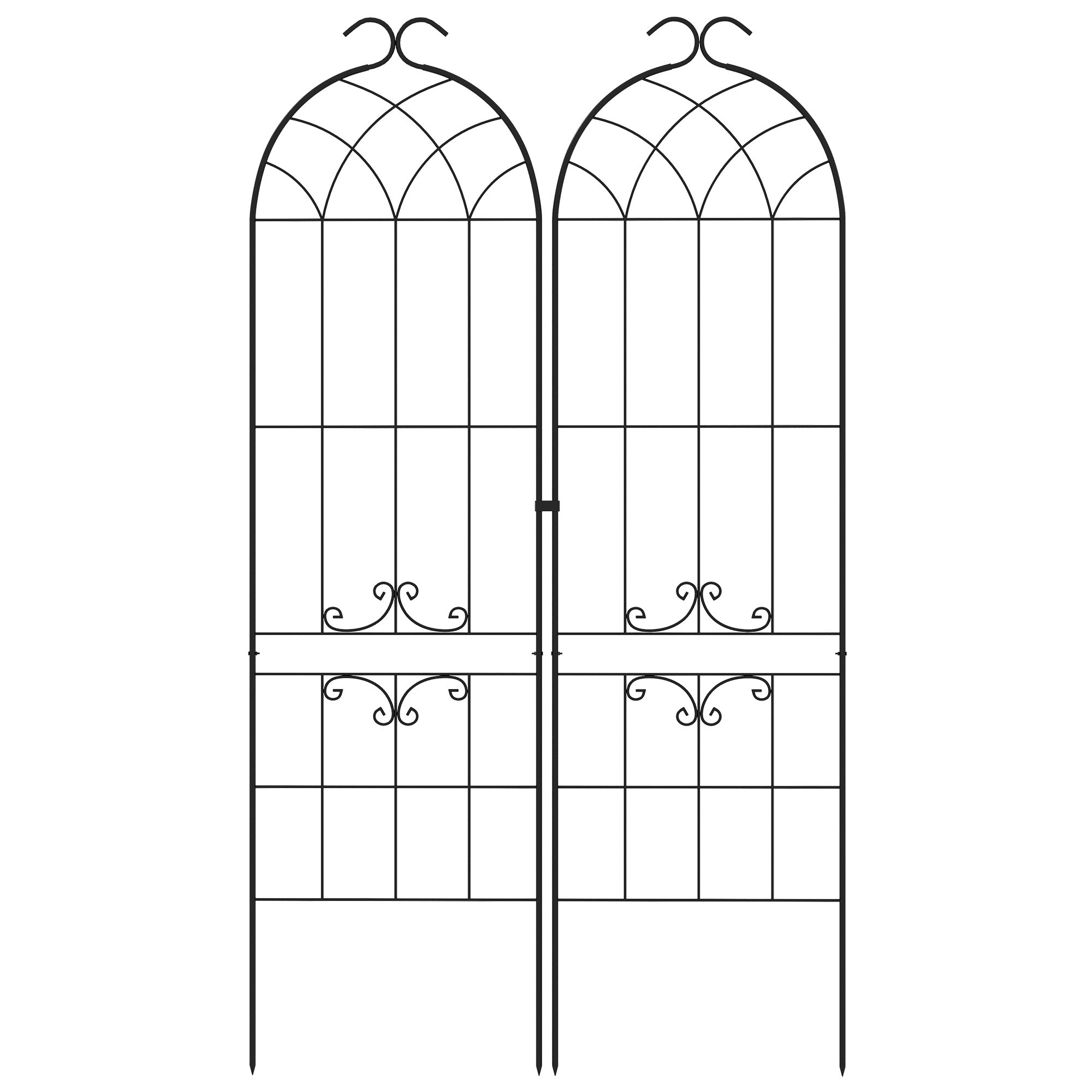 2 Pcs Garden Trellis for Climbing Plants, Outdoor Metal Trellis Plant Support Trellises for Patio, Lawn, Backyard Plant Stands at Gallery Canada