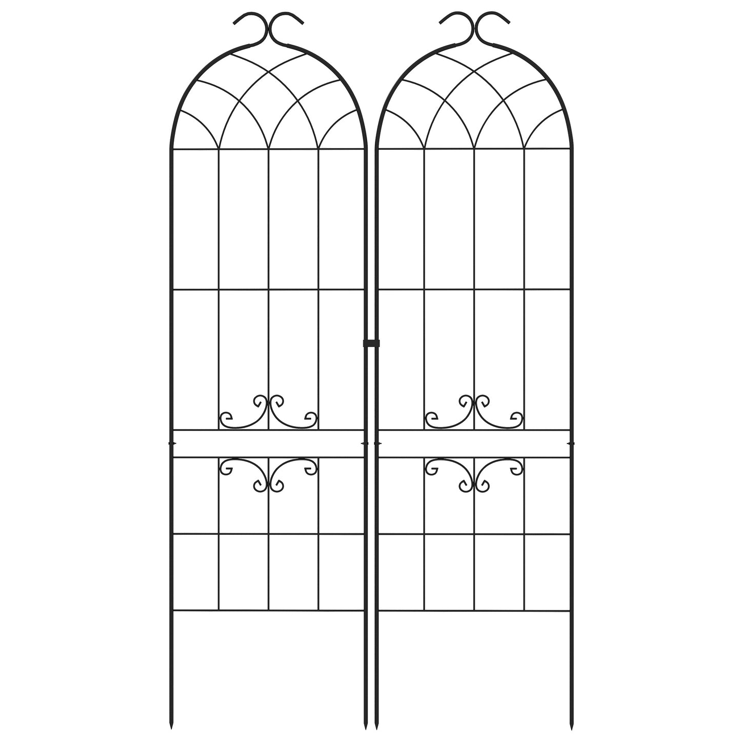 2 Pcs Garden Trellis for Climbing Plants, Outdoor Metal Trellis Plant Support Trellises for Patio, Lawn, Backyard Plant Stands at Gallery Canada