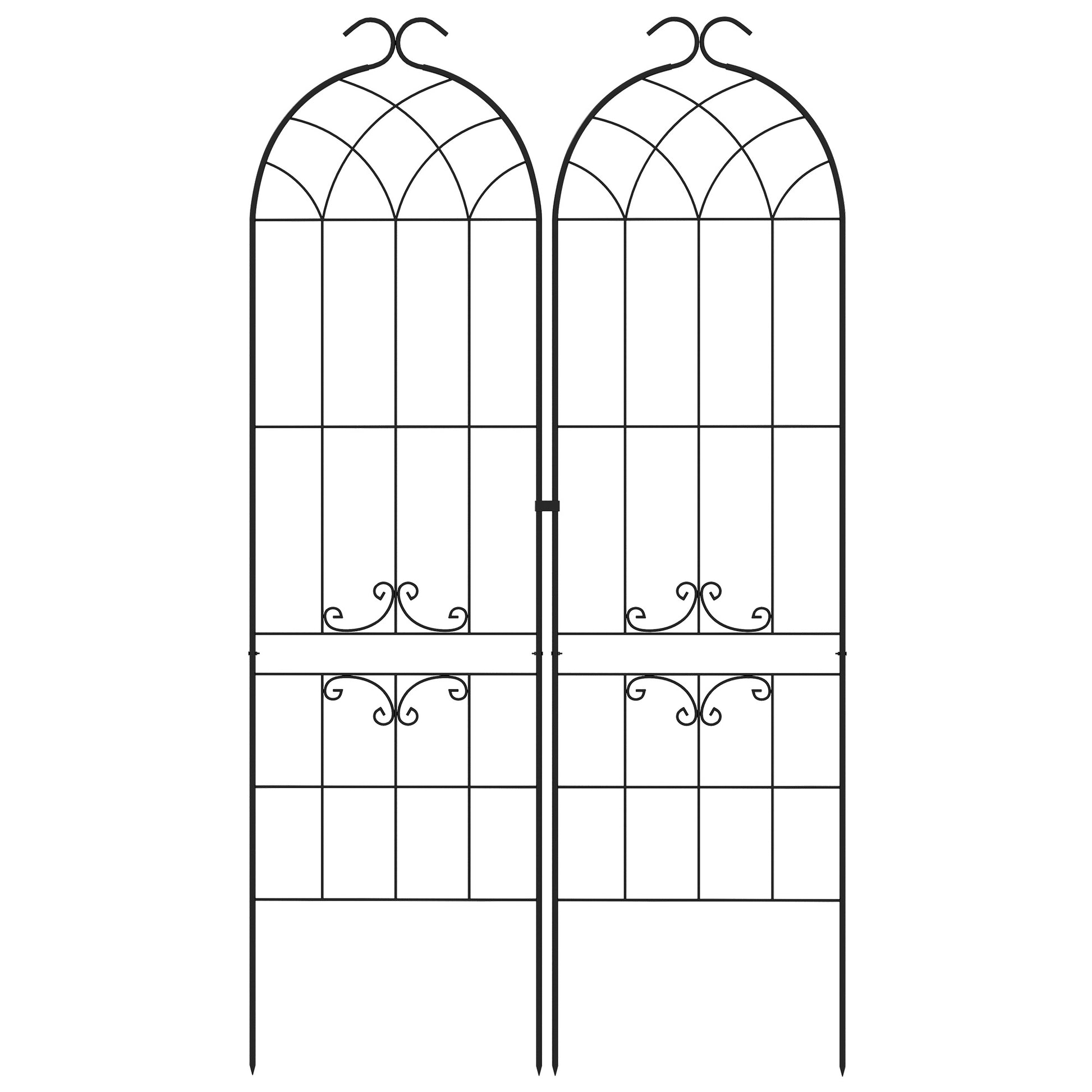 2 Pcs Garden Trellis for Climbing Plants, Outdoor Metal Trellis Plant Support Trellises for Patio, Lawn, Backyard Plant Stands at Gallery Canada