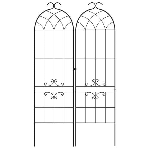 2 Pcs Garden Trellis for Climbing Plants, Outdoor Metal Trellis Plant Support Trellises for Patio, Lawn, Backyard