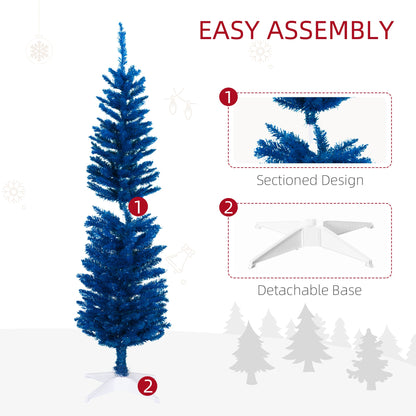 5ft Pencil Christmas Trees, Artificial Christmas Tree for Xmas Holiday Decor, Deep Blue Pencil Christmas Trees   at Gallery Canada