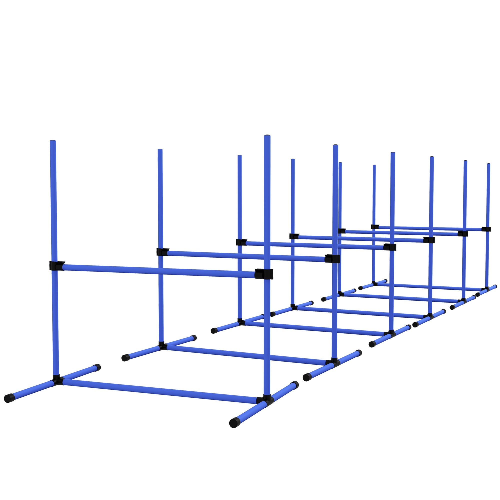 Set of 6 Dog Agility Training Equipment Adjustable Jump Bar Pet Exercise Kit with Carrying Bag (Blue) Dog Agility Training Equipment Blue at Gallery Canada