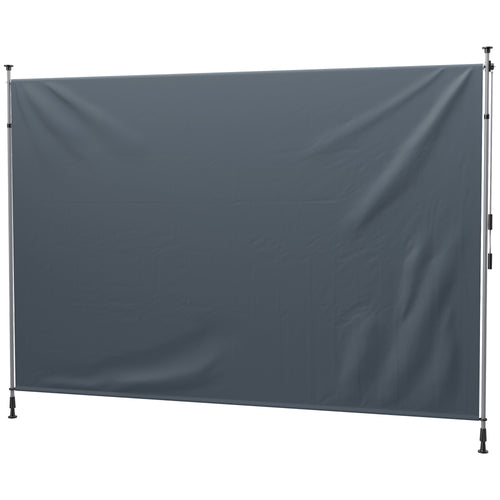 11.5' x 10' Manual Retractable Patio Awning, Outdoor Privacy Screen with UPF30+ &; Water-Resistant Fabric, Dark Grey