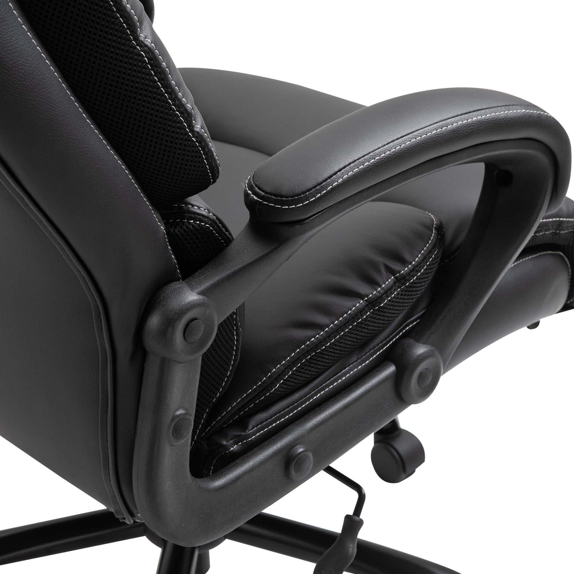 Ergonomic Heavy-Duty Office Chair with Adjustable Height, PU Leather, Rocker, 360° Swivel, 400lbs Capacity, Black Executive & Manager Chairs   at Gallery Canada