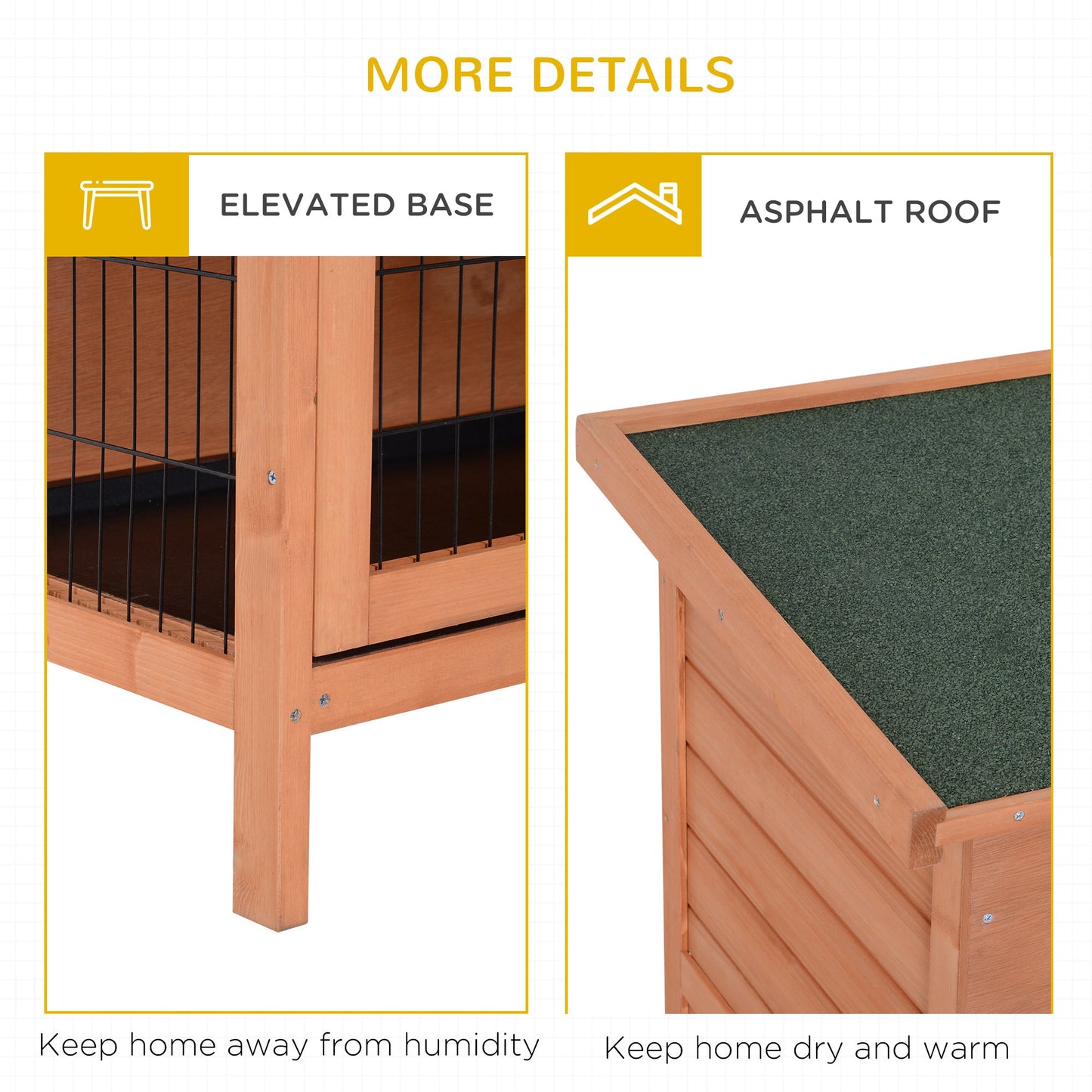 2-Story 54" Rabbit Hutch with Lockable Doors, No Leak Tray, Waterproof Roof, Orange Rabbit Hutch   at Gallery Canada